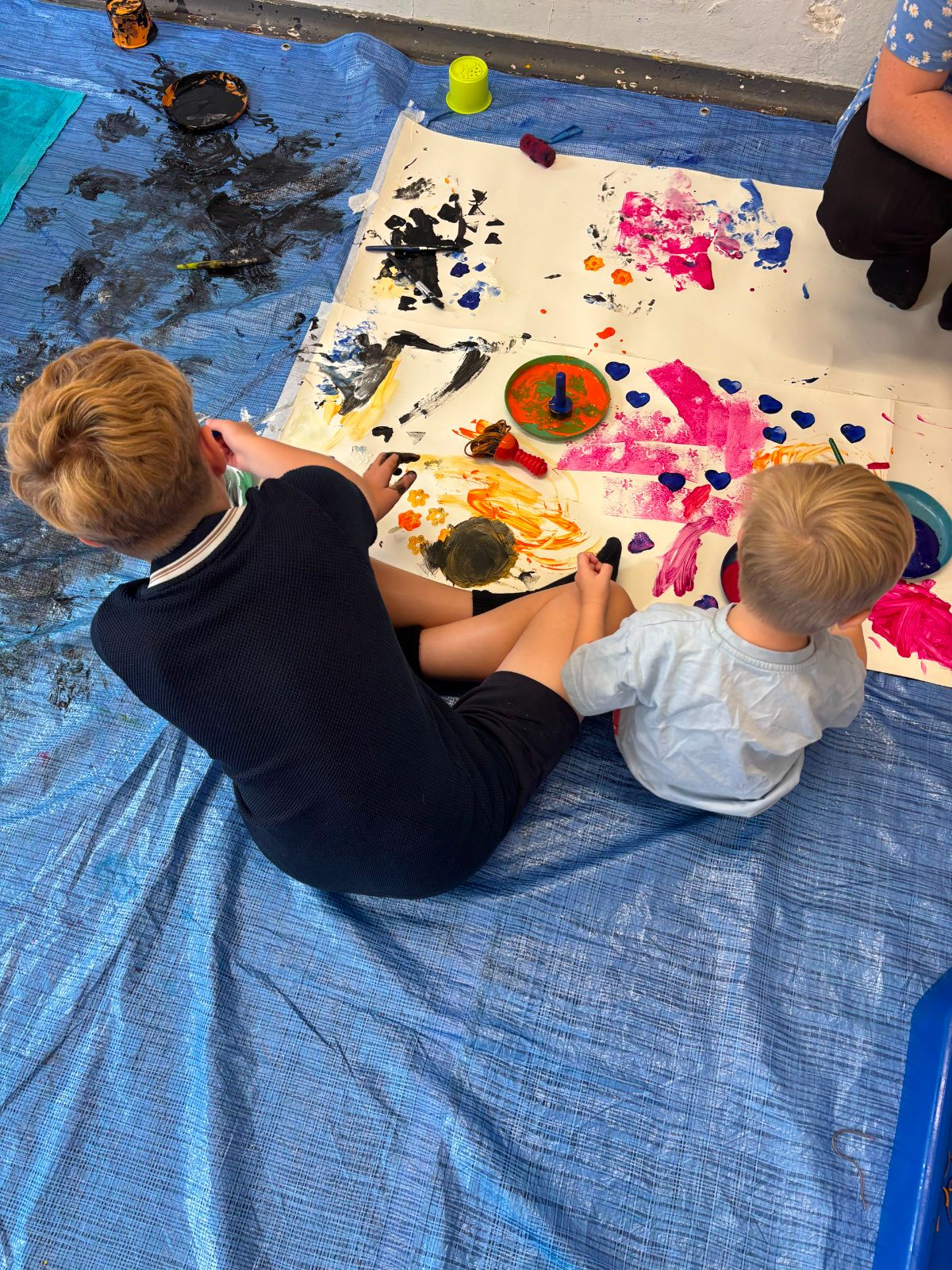 Bubbles at the end of a messy play class