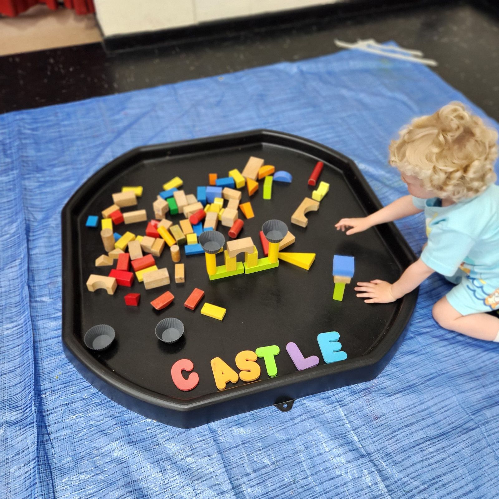 Mini Splat Party messy play setup